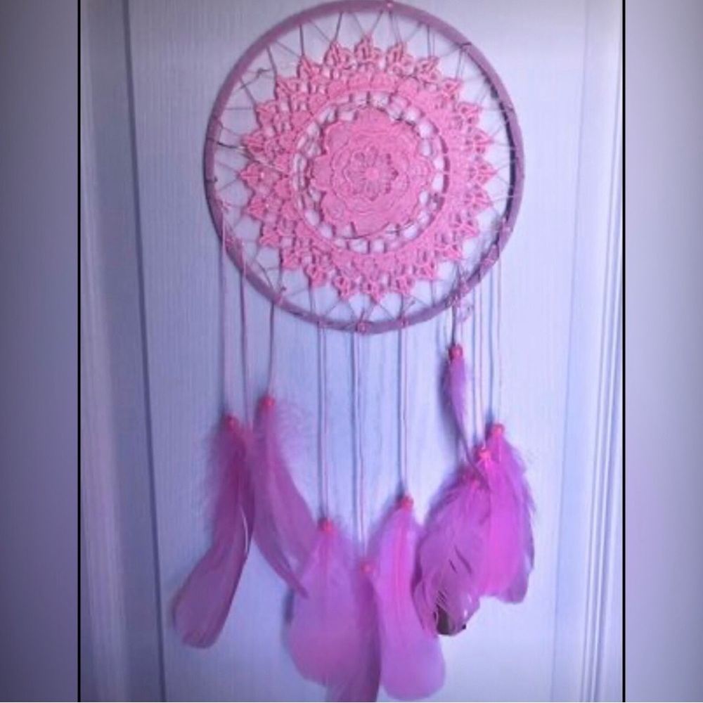 Charming Pink Feather Dreamcatcher